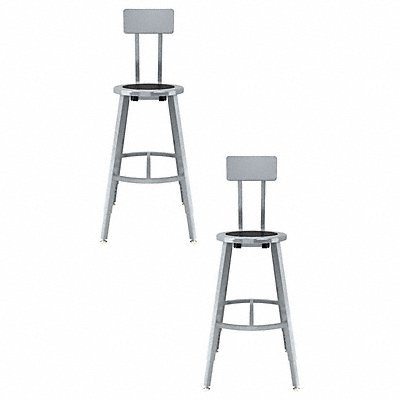 NATIONAL PUBLIC SEATING TTSG24HBS10 Black Centre Metal Stool Back 24-32