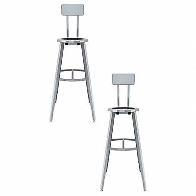 NATIONAL PUBLIC SEATING TTSG30HBS10 Black Centre Metal Stool Back 30-38