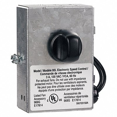 BROAN 80L Speed Control 120V AC 3 A Dial