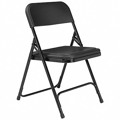 NATIONAL PUBLIC SEATING 810 Folding Chair Plastic Black PK4