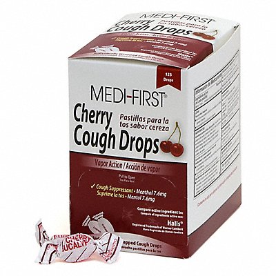 MEDI-FIRST 81525 Cough Drop Menthol 7.6mg Cherry PK125