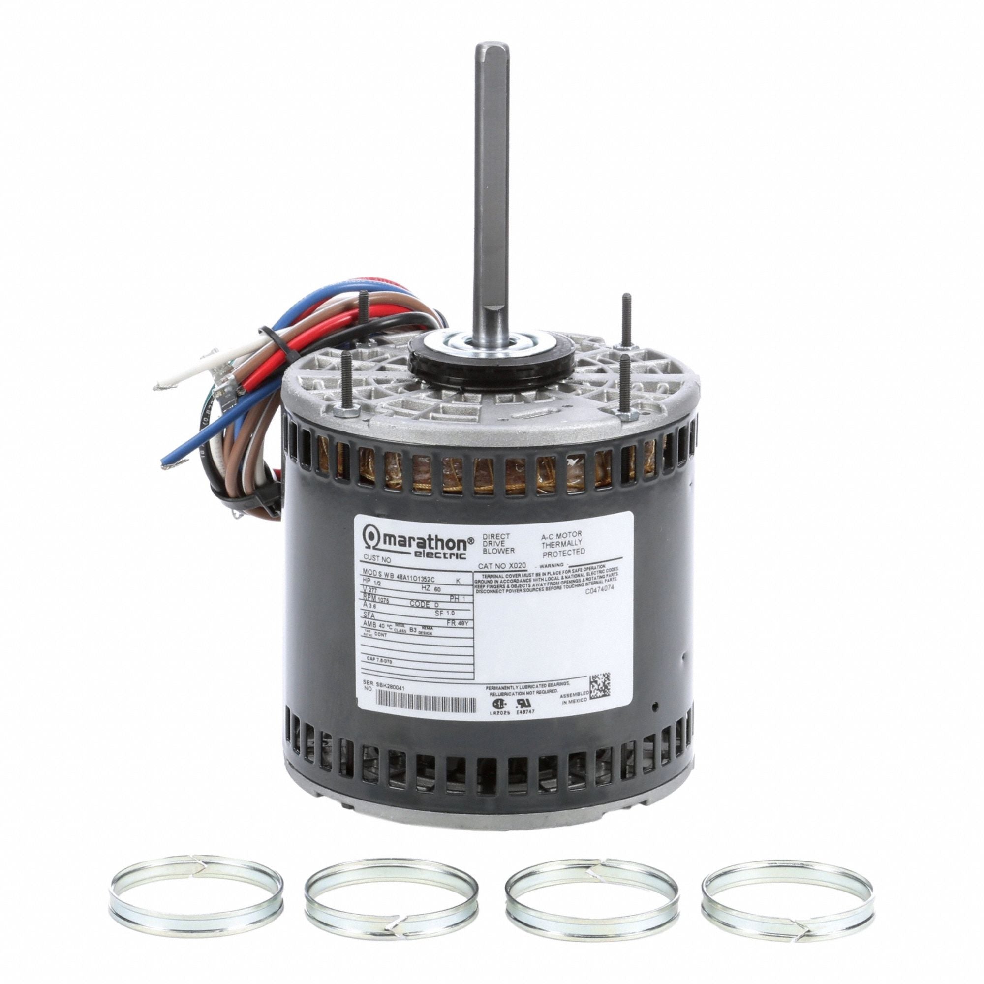 MARATHON MOTORS 048A11O1352 Direct Drive Blower Motor 277V