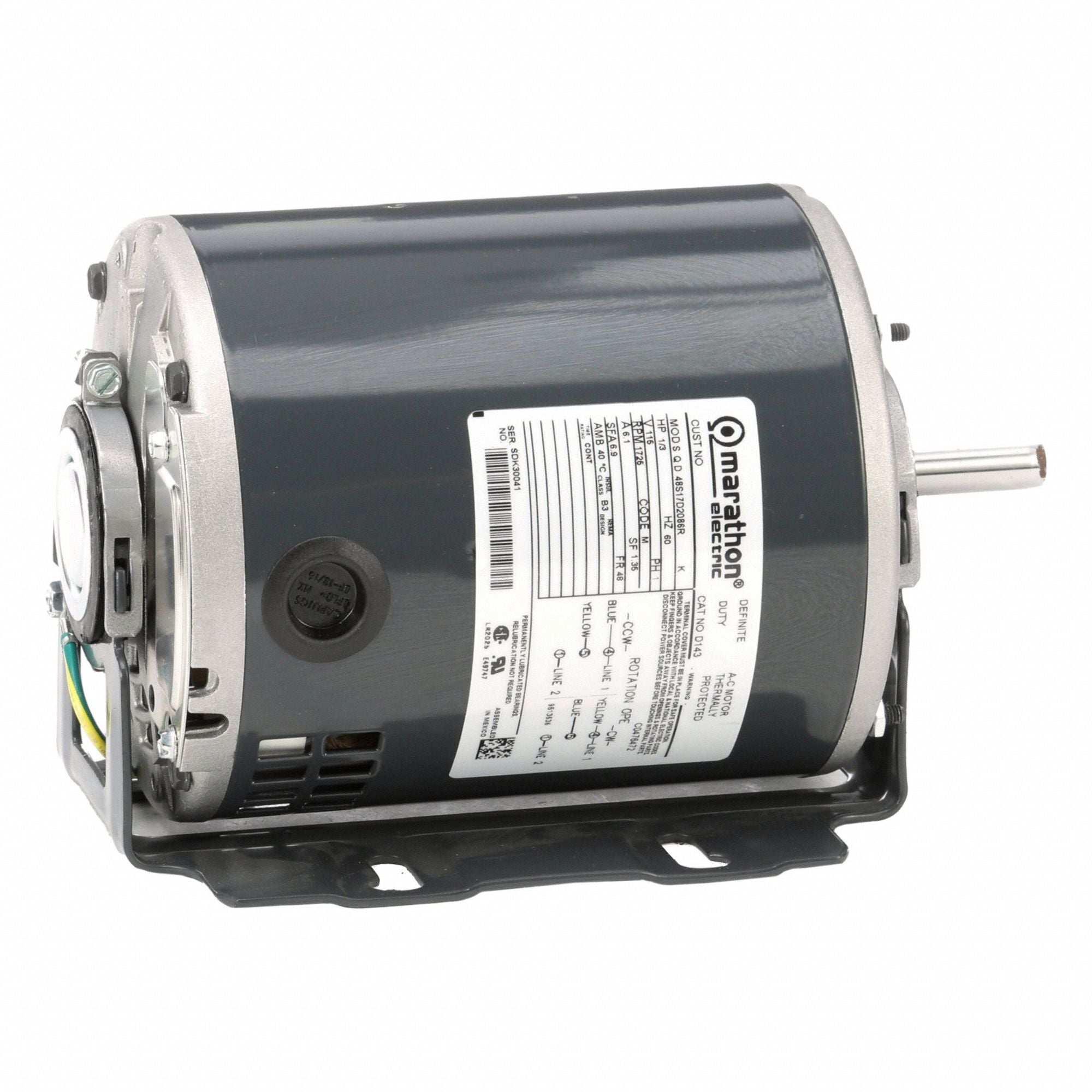 MARATHON MOTORS 048S17D2086 Direct Drive Blower Motor 115V