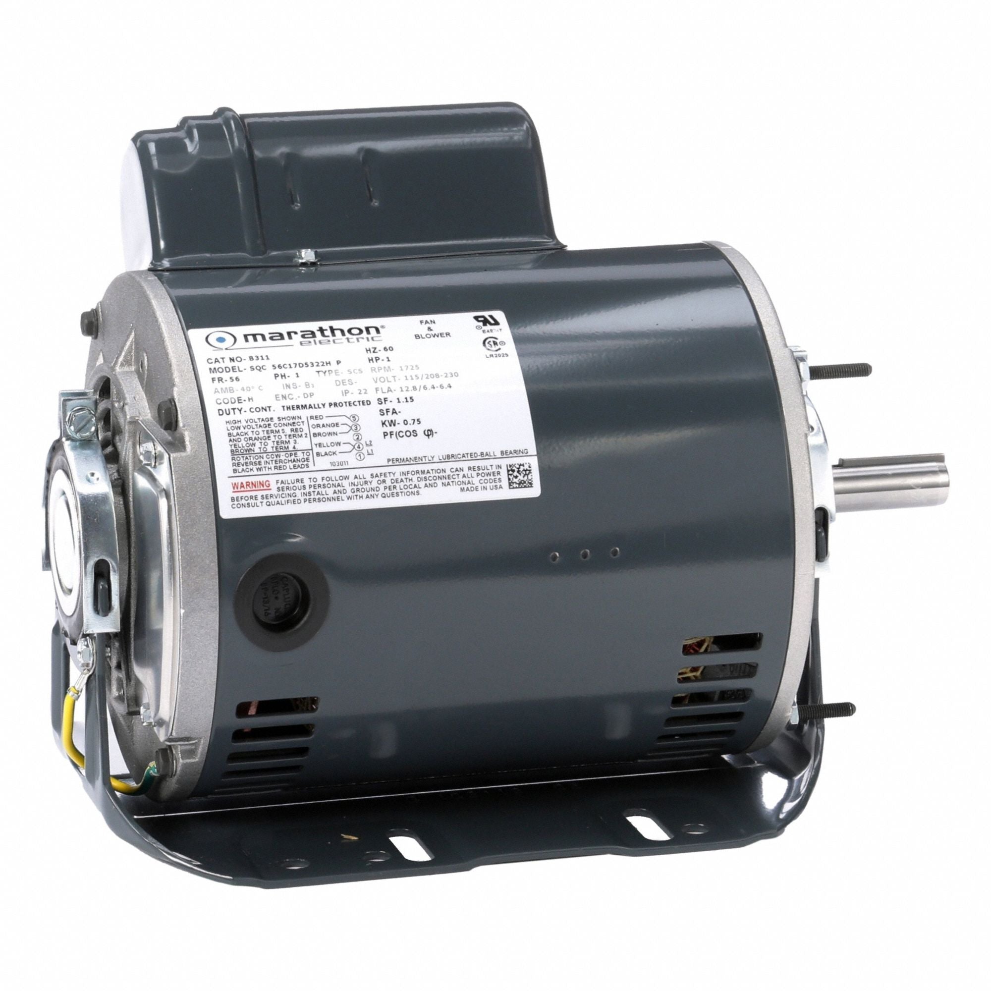 MARATHON MOTORS 056C17D5322 Direct Drive Blower Motor 115/208-230V