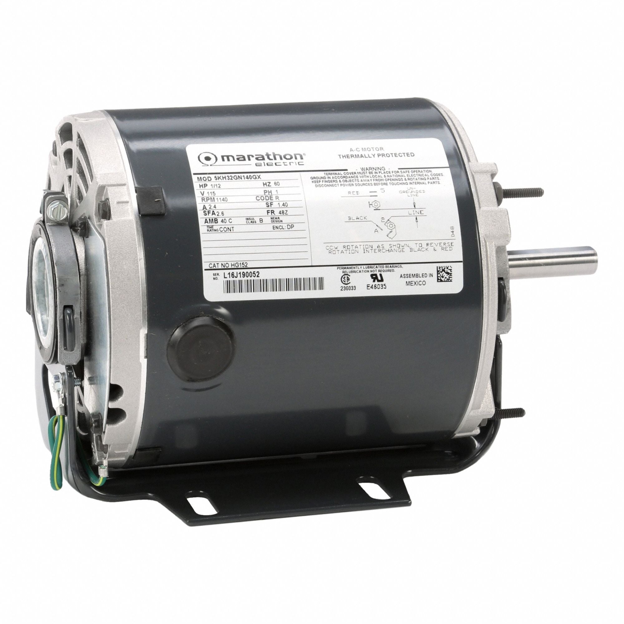 MARATHON MOTORS 5KH32GN140X Direct Drive Blower Motor 115V