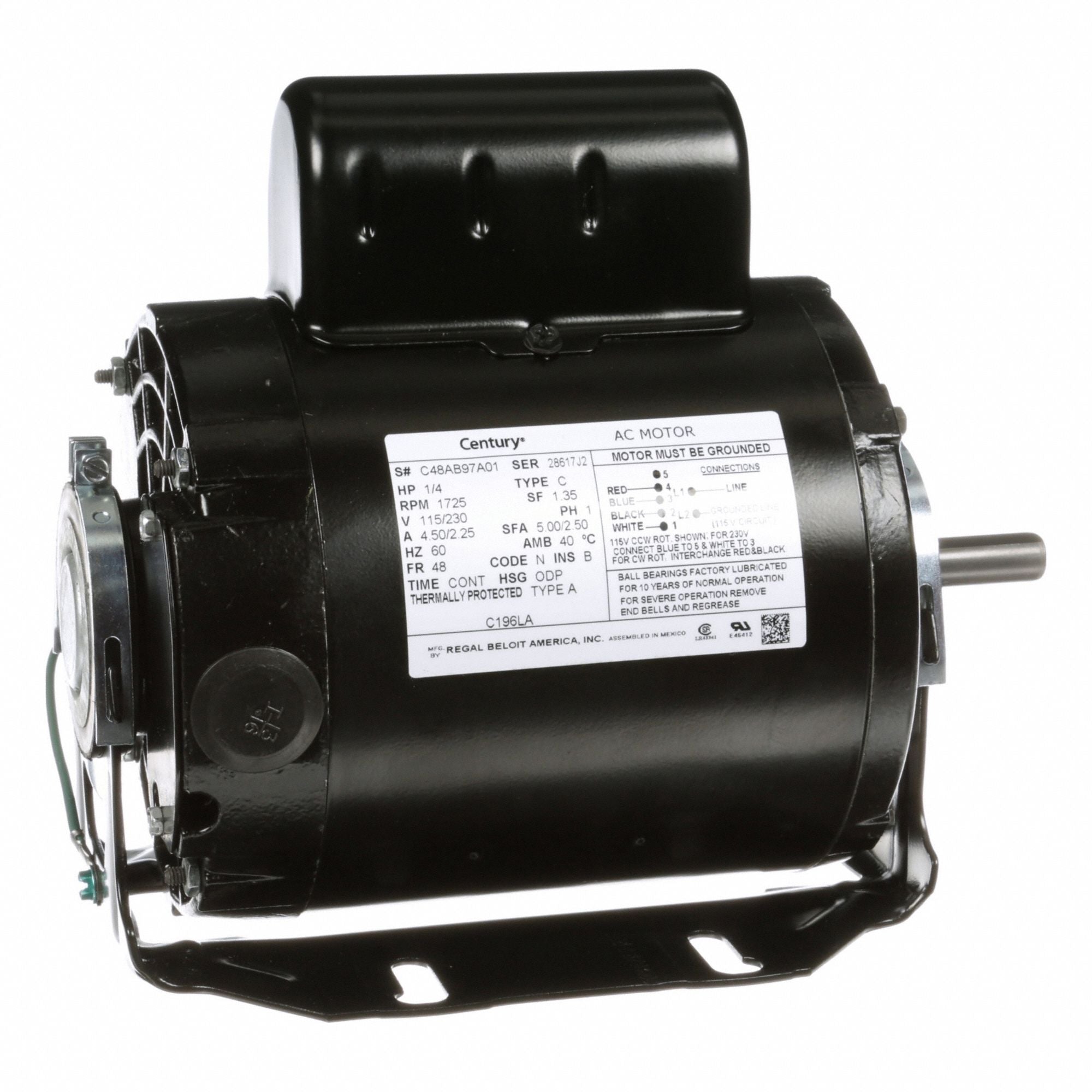 CENTURY C196LA Direct Drive Blower Motor 115/230V