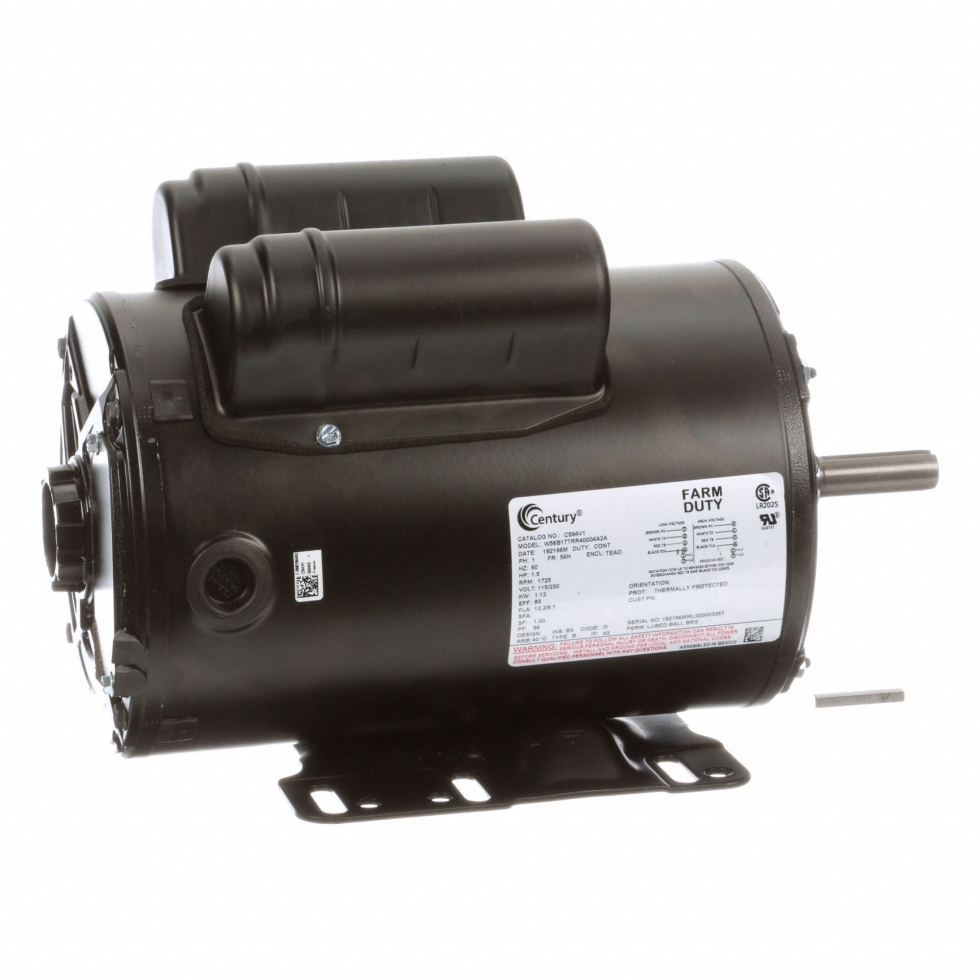 CENTURY C594V1 Farm Duty Motor Farm Duty 115/230V AC