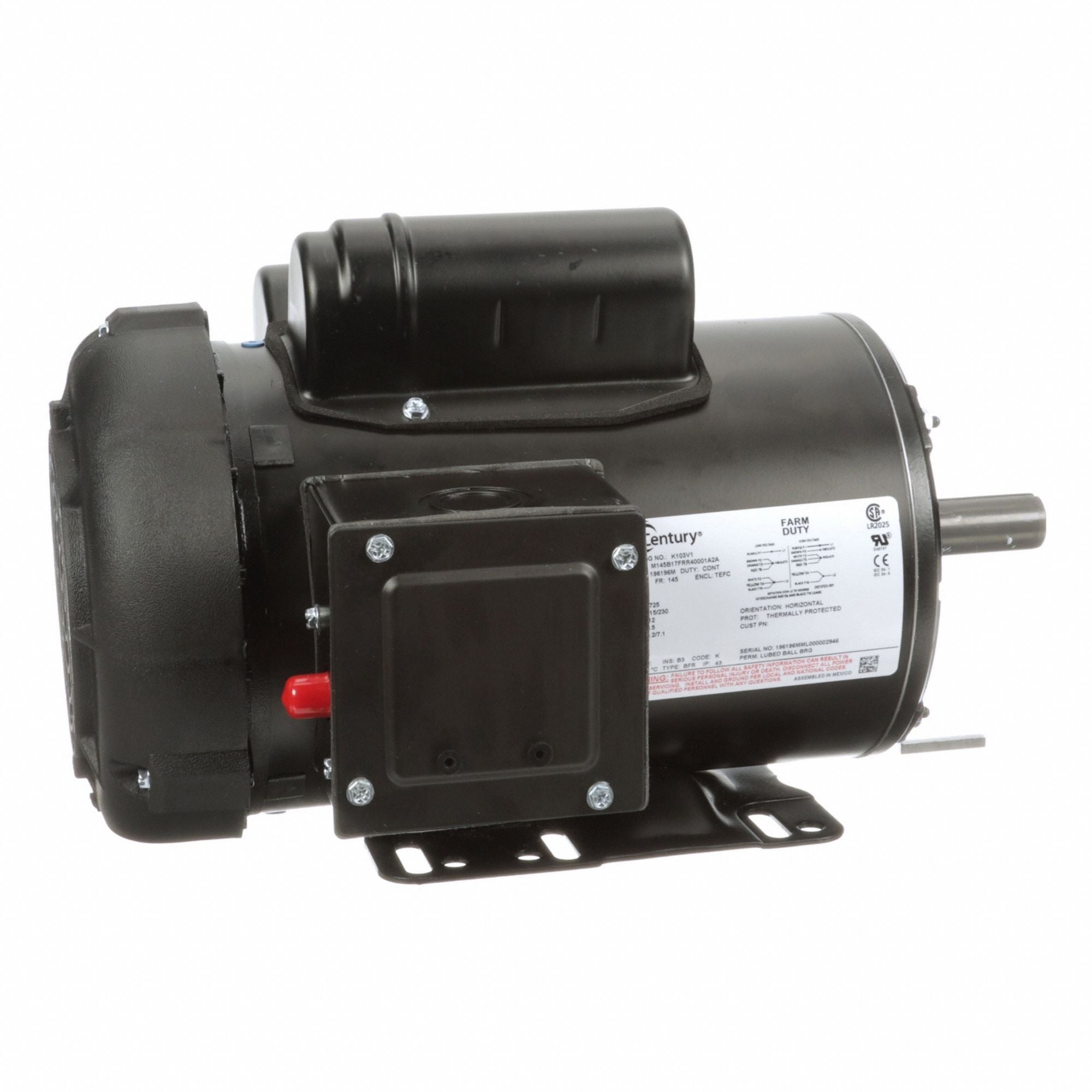 CENTURY K103V1 Farm Duty Motor Farm Duty 115/230V AC