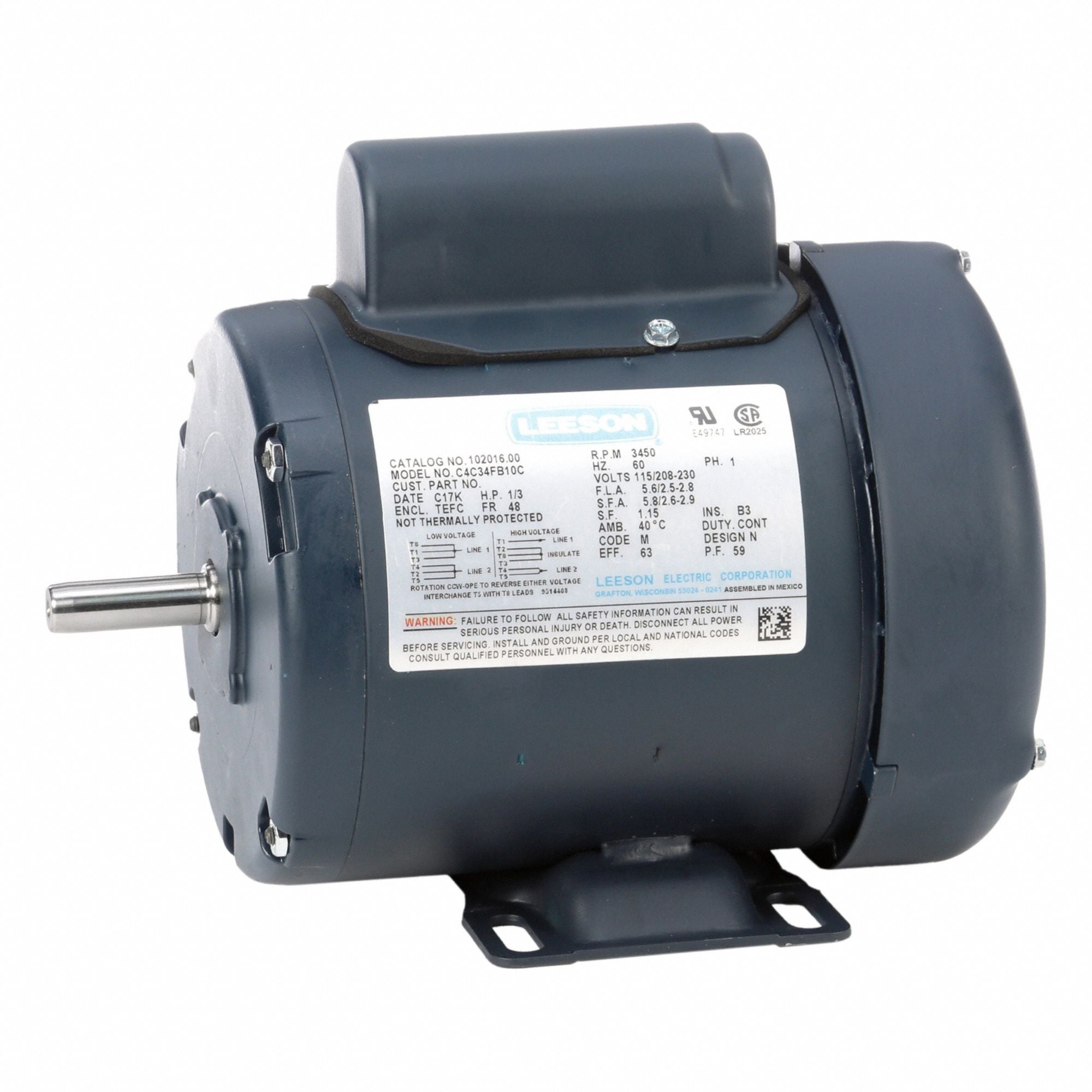 LESSON 10201600 General Purpose Motor 115/230V 16 lb