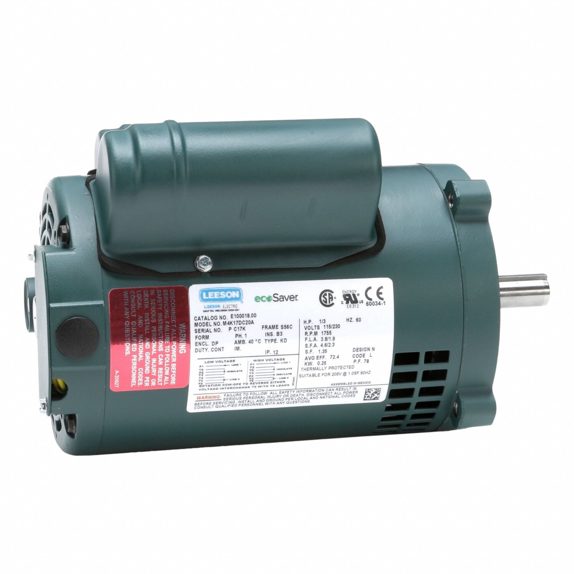 LESSON E10001800 General Purpose Motor 115/230V 16 lb