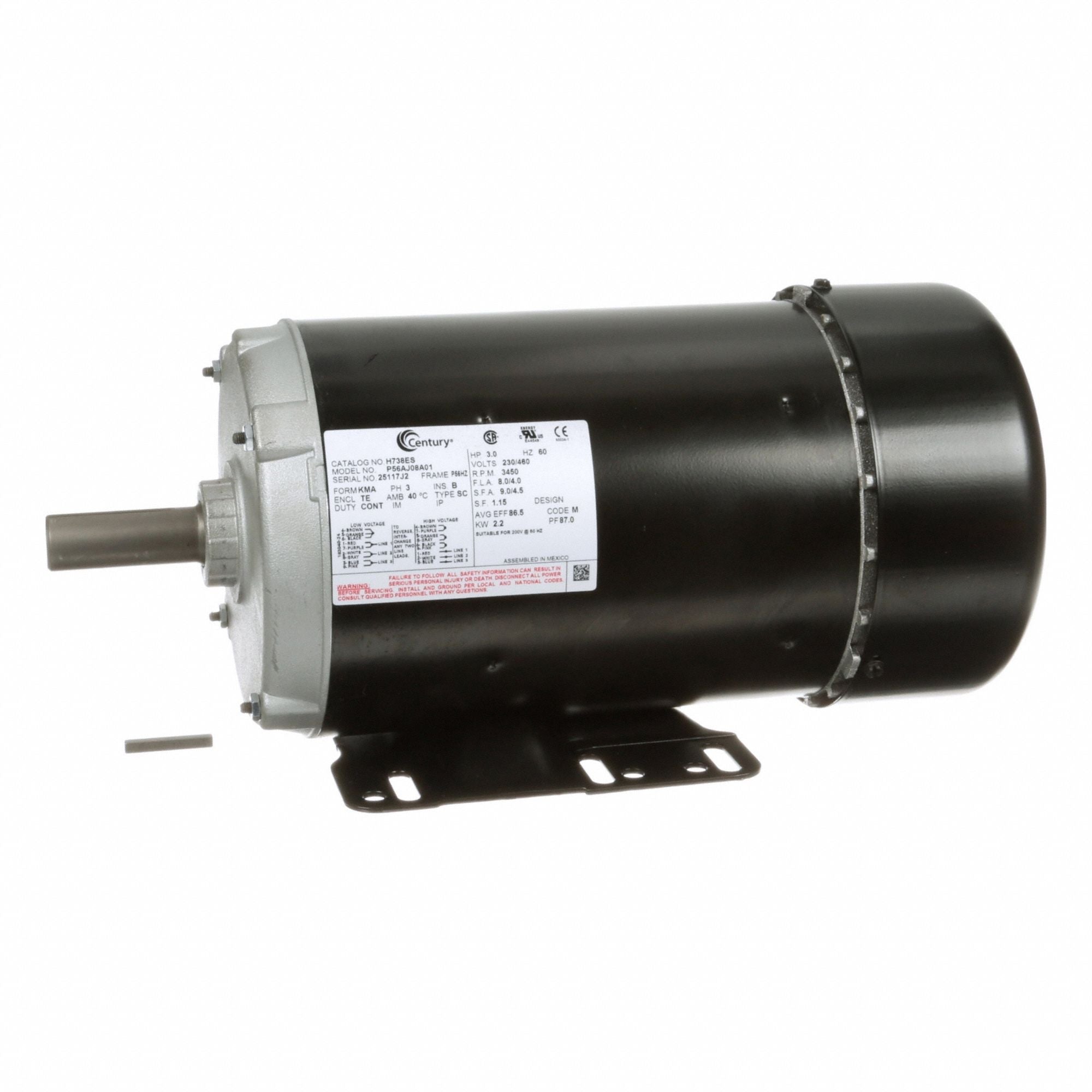 CENTURY H738ES General Purpose Motor 230/460V 44 lb