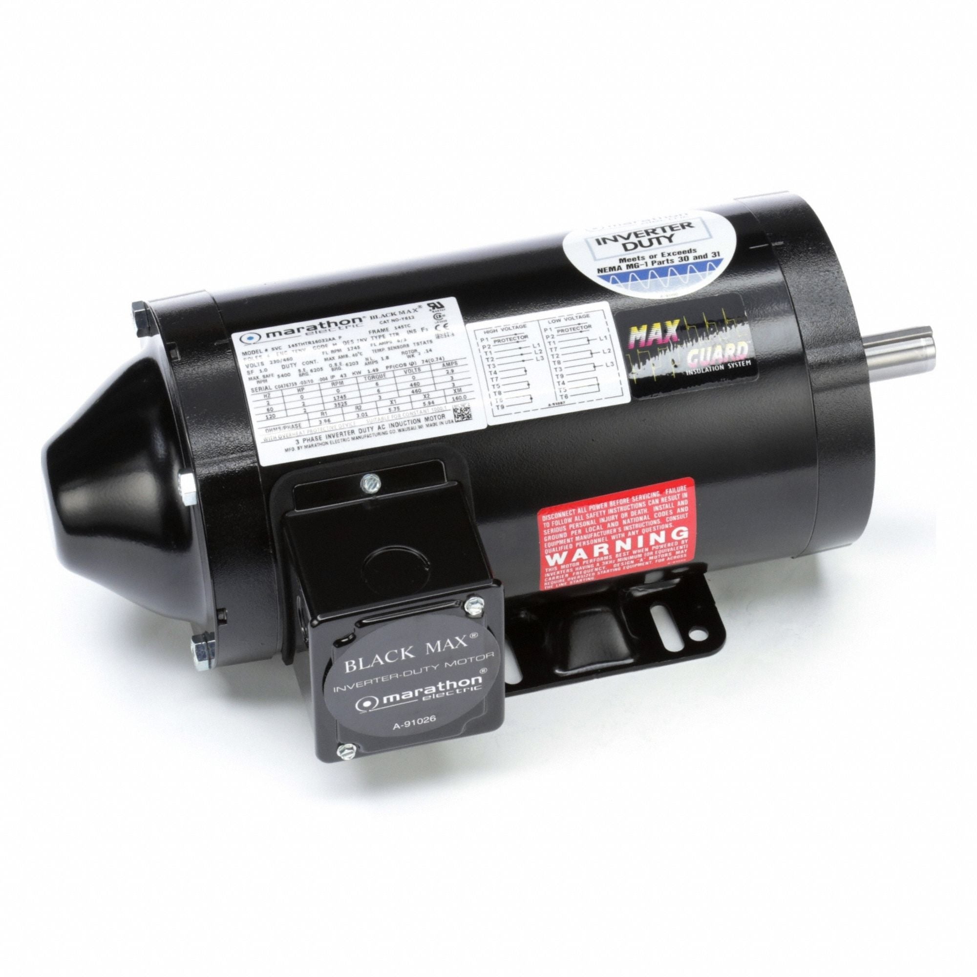 MARATHON MOTORS 145THTR16032 Variable Speed Motor 16-1/16 L 60 Hz