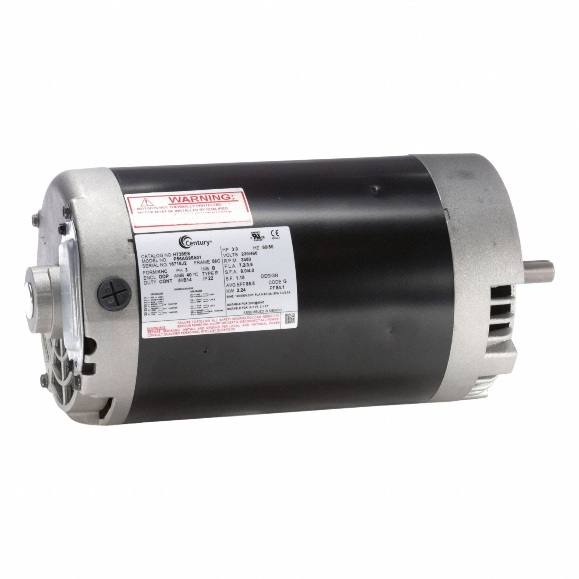 CENTURY H736ES Pool and Spa Pump Motor 230/460V 60 Hz