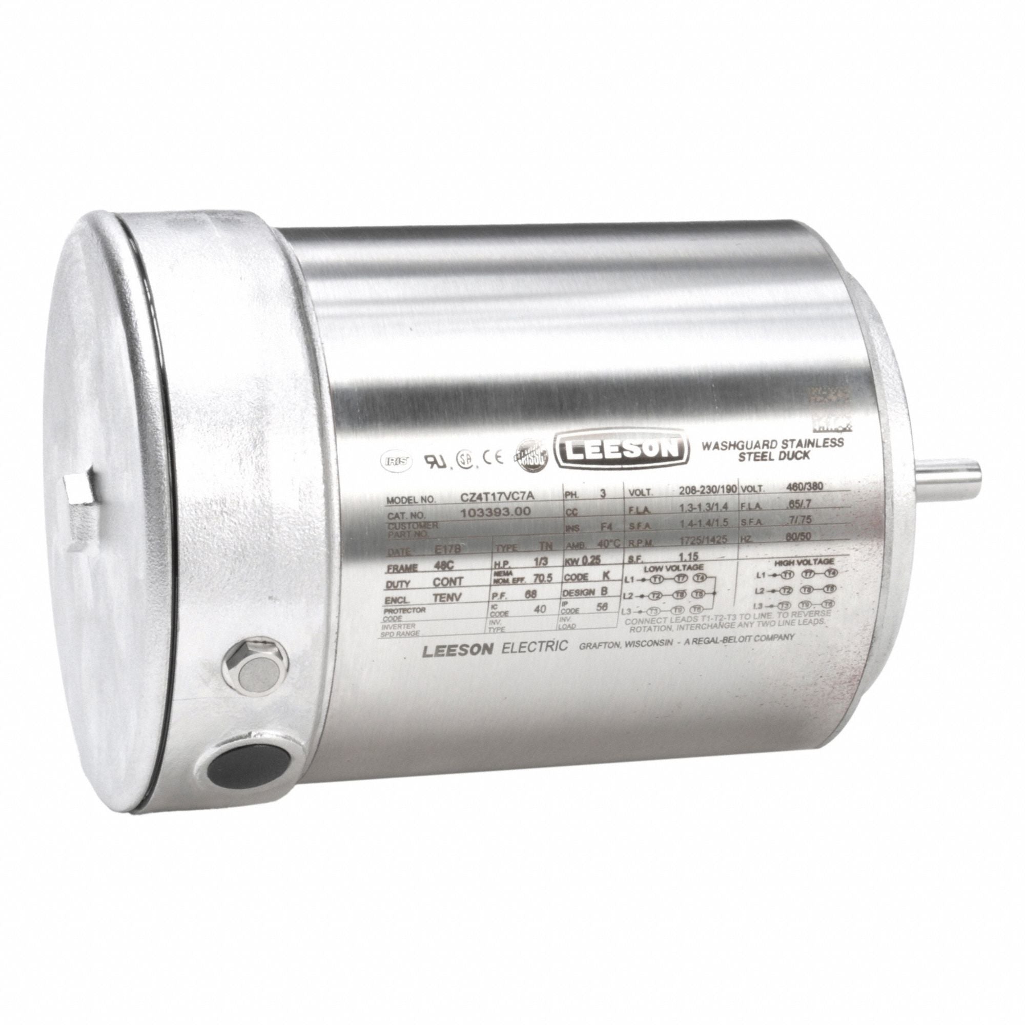 LESSON 10339300 Washdown Motor 230/460V AC 9 13/16 L