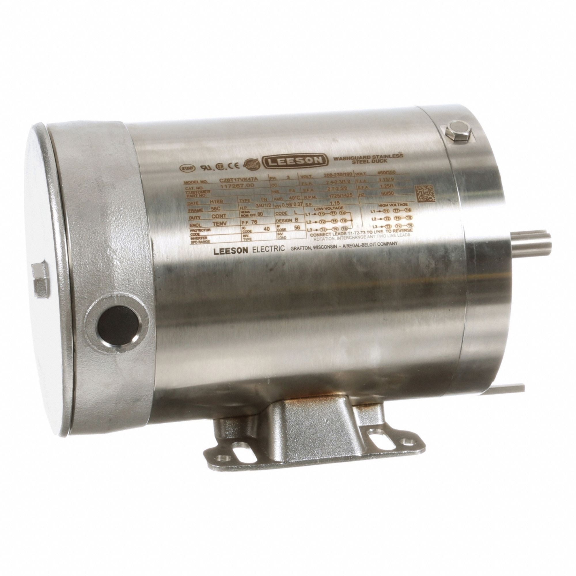 LESSON 11726700 Washdown Motor 230/460V AC 11 3/4 L