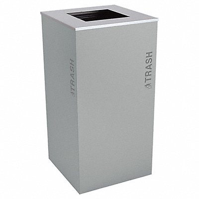 GRAINGER 821X48 Recycling Bin 36 gal Gray Square