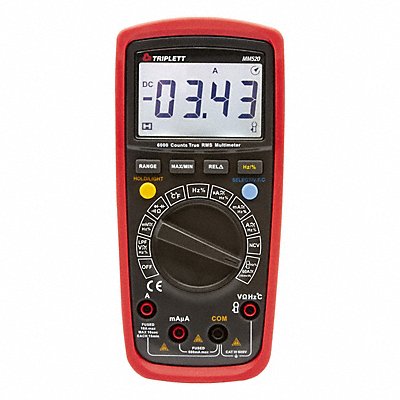 TRIPLETT MM520 Digital Multimeter 600 V Full Size LCD
