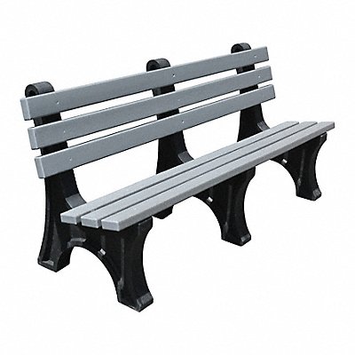 GRAINGER 830KM5 Outdoor Bench Gray Plastic Plank 72 L
