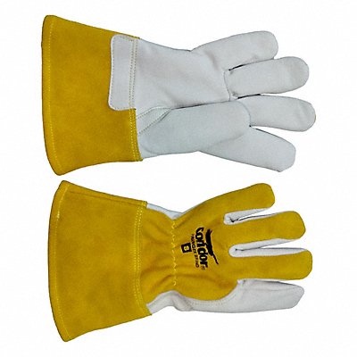 CONDOR 832F55 Welding Gloves S White/Yellow PR