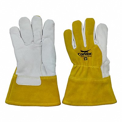CONDOR 832F56 Welding Gloves M White/Yellow PR