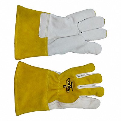 CONDOR 832F57 Welding Gloves L White/Yellow PR