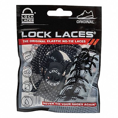 LOCK LACES BLK48 Safety Shoe Laces Black 48 L PR