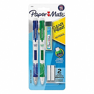 PAPER MATE 1759214 Pencil Eraser Included Black HB PK2