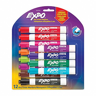 EXPO 1927525 Dry Erase Marker Assorted Capped PK12