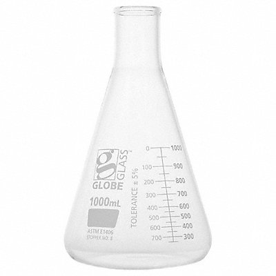 GLOBE SCIENTIFIC 8431000 Erlenmeyer Flask 1 L 240 mm H
