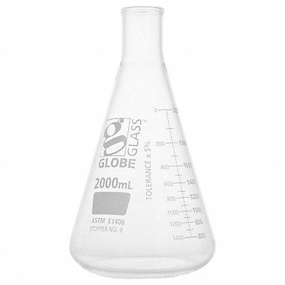 GLOBE SCIENTIFIC 8432000 Erlenmeyer Flask 2 L 290 mm H
