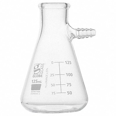 GLOBE SCIENTIFIC 8450125 Filtering Flask 125 mL 113 mm H PK6