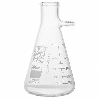 GLOBE SCIENTIFIC 8450500 Filtering Flask 500 mL 188 mm H PK6