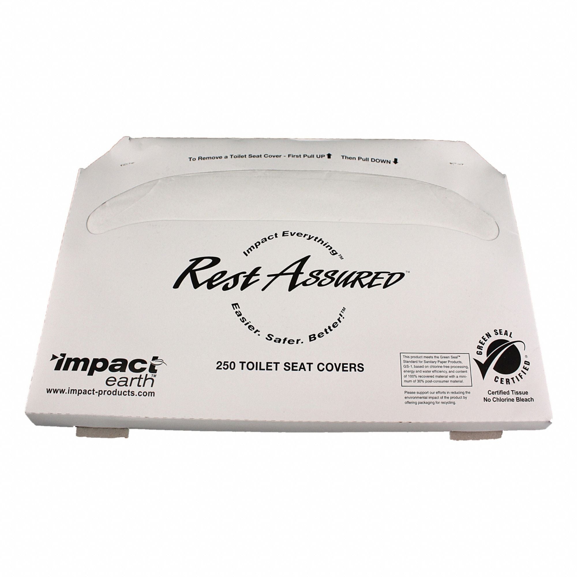 REST ASSURED 25121973 Toilet Seat Cover White 1/2 Fold PK10