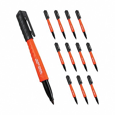 KLEIN TOOLS 8610112 Permanent Marker Fine Tip Black PK12