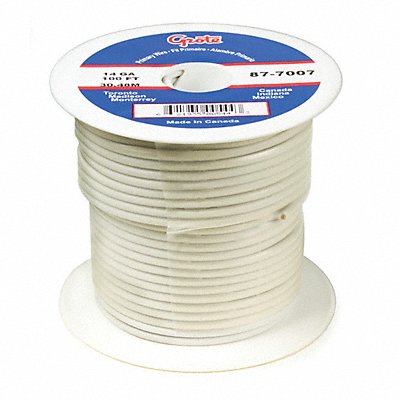 GROTE 878007 Primary Wire 16 AWG 1 Cond 100 ft White