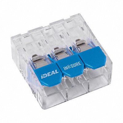 IDEAL 3010L33 Lever Wire Connector Blue/Clear3PortPK75
