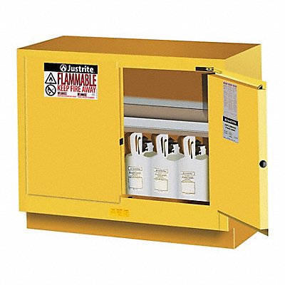 JUSTRITE 884820 Cabinet 21 gal Flammable Yellow