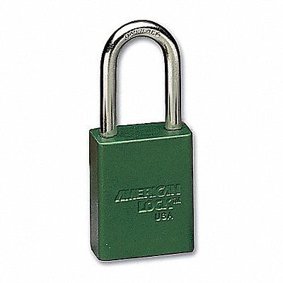 AMERICAN LOCK A1106KAGRNSETOF12 E7787 Lockout Padlock KA Green 1-7/8 H PK12