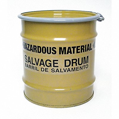 GRAINGER 820YM Salvage Drum Black and Yellow 20ga 0.9mm