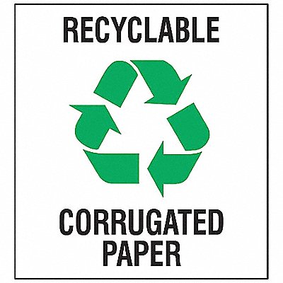 BRADY 18409LFLS Recycle Label 10 in x 10 in Vinyl PK5