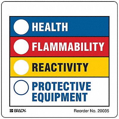 BRADY 20035LS HMIG Label Paper 3-7/8 in W PK100