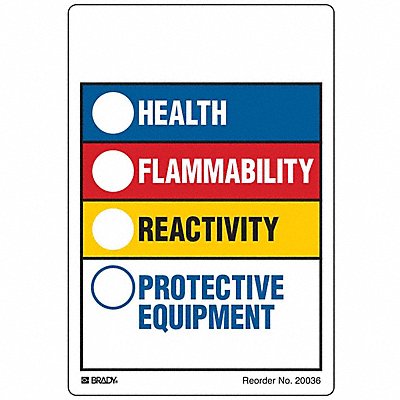 BRADY 20036LS HMIG Label 5-7/8 in H 4 in W PK100