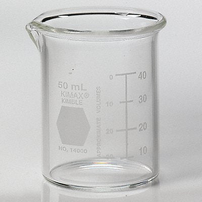 KIMBLE 1400050 Beaker 50 mL 53 mm H 42 mm Dia PK48