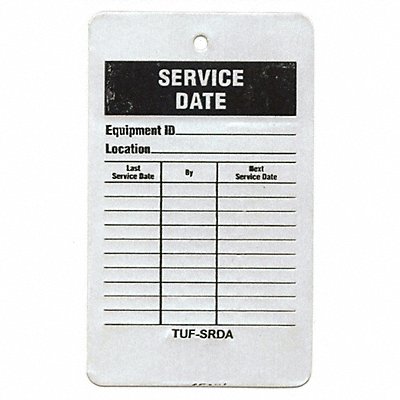 SEE ALL INDUSTRIES TUFSRDA Svce Rcd Tag 5 x 3 Bk and R/Wht PK25
