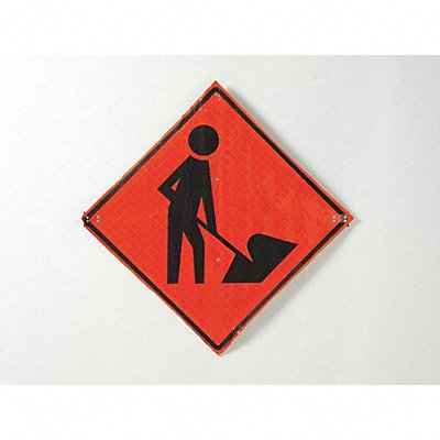 EASTERN METAL SIGNS AND SAFETY C36SBFO3FHHDMENWORKSYM Workers Ahead Traffic Sign 36 x 36