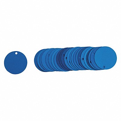 BRADY 49907 Blank Tag Aluminum 2in W Blue PK25