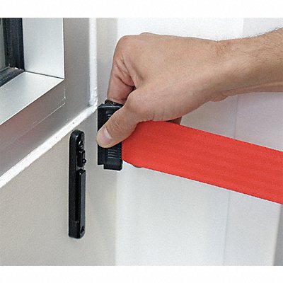 TENSABARRIER 898CLIP Wall Mount Receiver 4.5 H Plastic Black