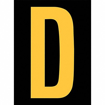 STRANCO INC RUM200DYB Reflective Letter Label D 2-1/2in H PK25