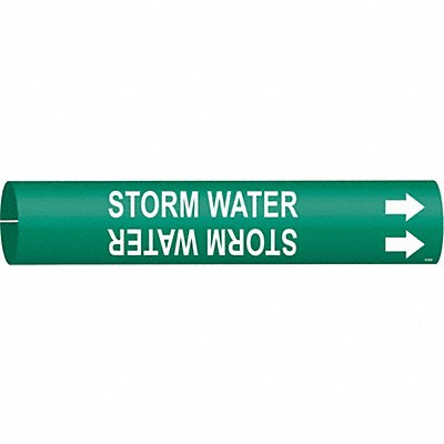 BRADY 4134D Pipe Marker Strm Wtr 2 13/16in H 2 4/5in W