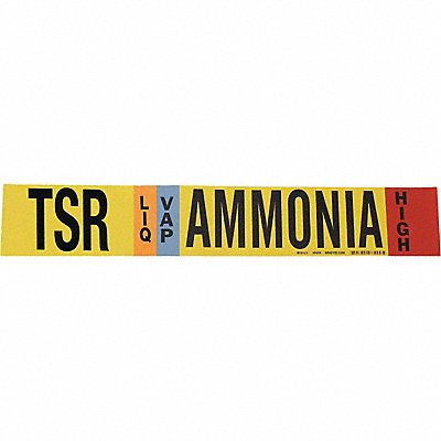BRADY 90458 Pipe Marker Ammonia 4 in H 24 in W
